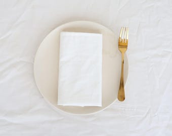White Linen Napkins (100 Pack): Stonewashed Organic Dining, Wedding, Party napkins