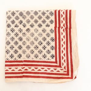 Handmade Block Print Bandana: Organic Cotton Bohemian Neck Scarf