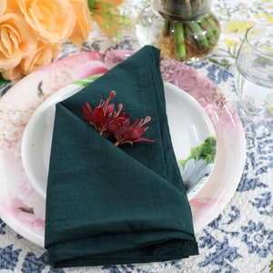 200 Pack Forest Green Napkin, Cotton napkins, Kitchen Napkin, Brown Washable Wedding Napkins, Cotton Napkins, Stonewashed Wedding Napkin