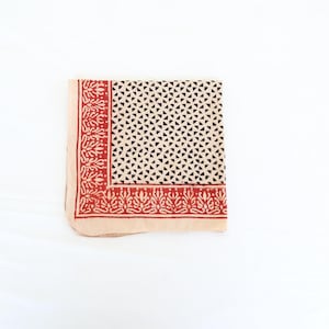 Handmade Block Print Cotton Bandana: Bohemian Neck Scarf