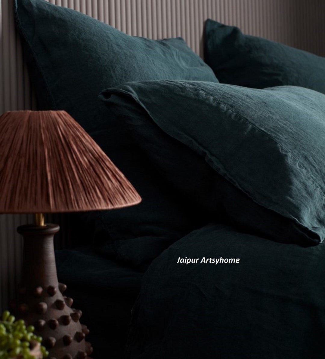 Emerald Green Duvet Cover Emerald Green Color Washed Linen Etsy