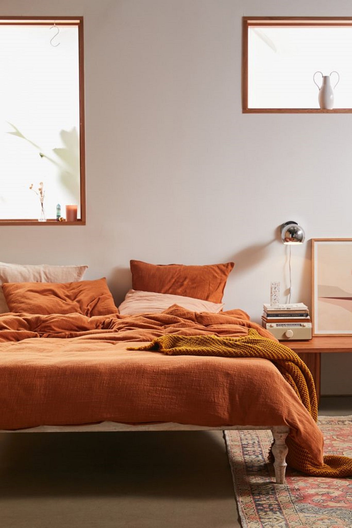 Rust Linen Duvet Cover Linen Bedding Cover Softened Quilt Etsy