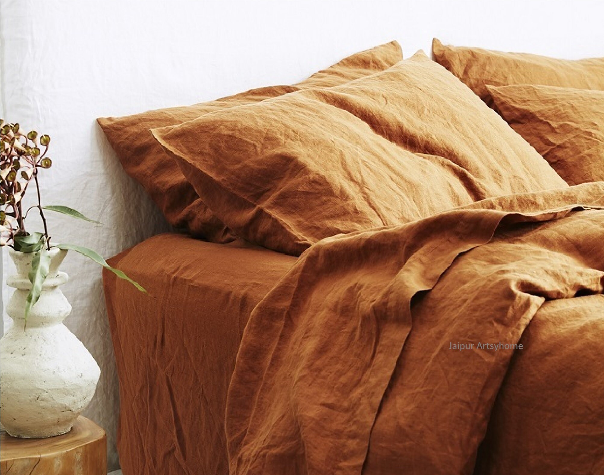 Bronze color Cotton Duvet Cover Duvet Cover With Buttons Etsy