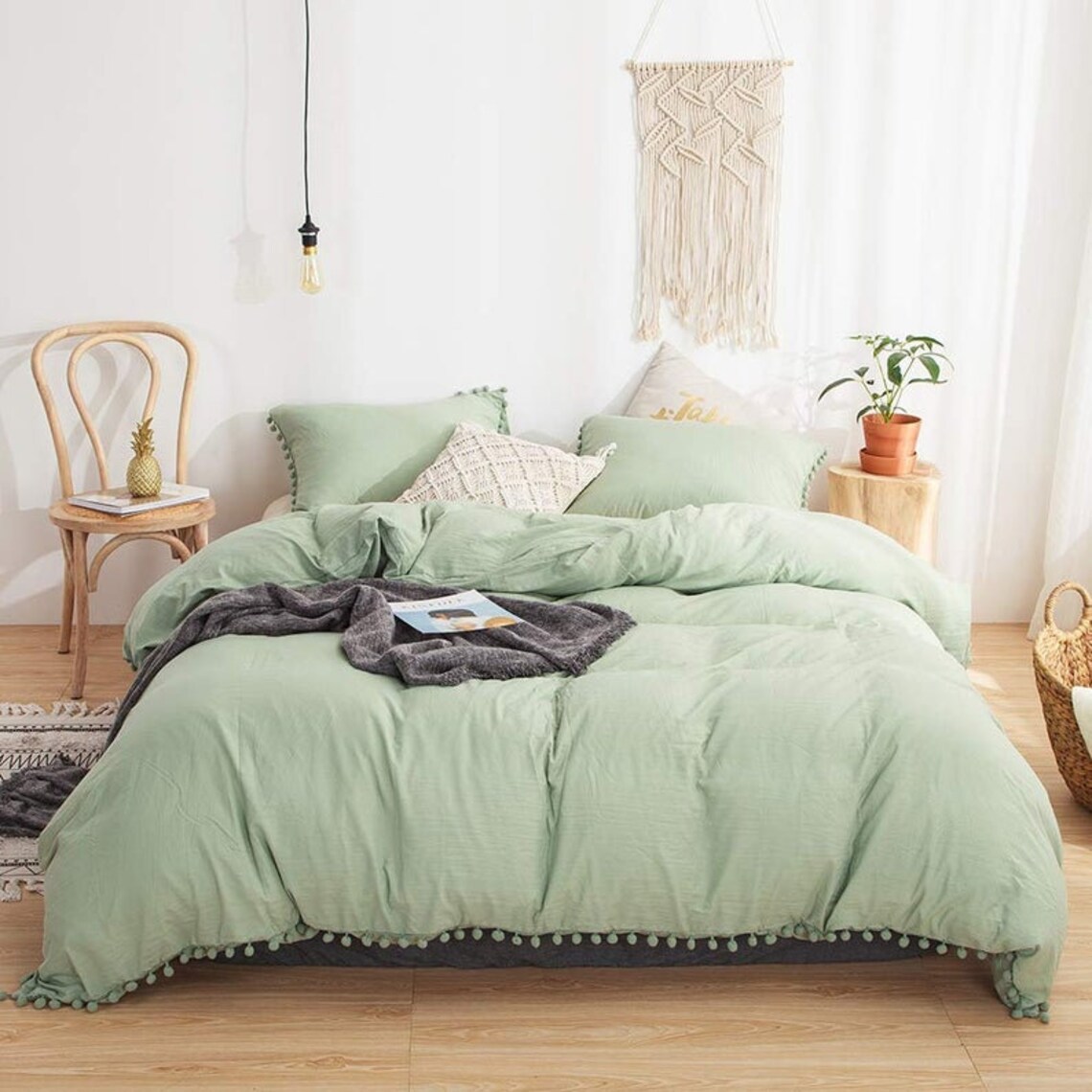 Sage Green Bedding Duvet Cover Sets Duvet Cover With Etsy UK
