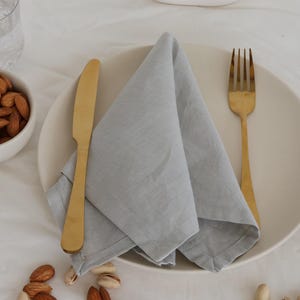 Grey Linen Napkins: Stonewashed Organic Table Decor
