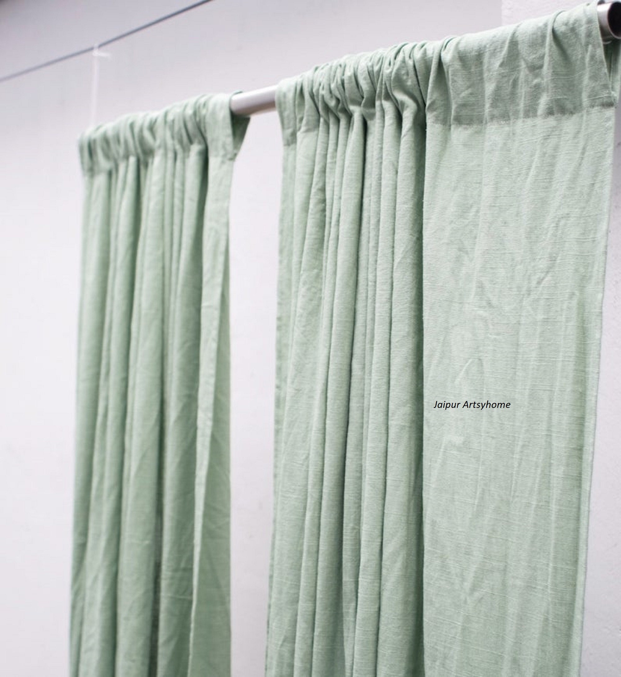 Sage Green Solid Color Curtains Home Decorative Set of 2 Etsy Australia