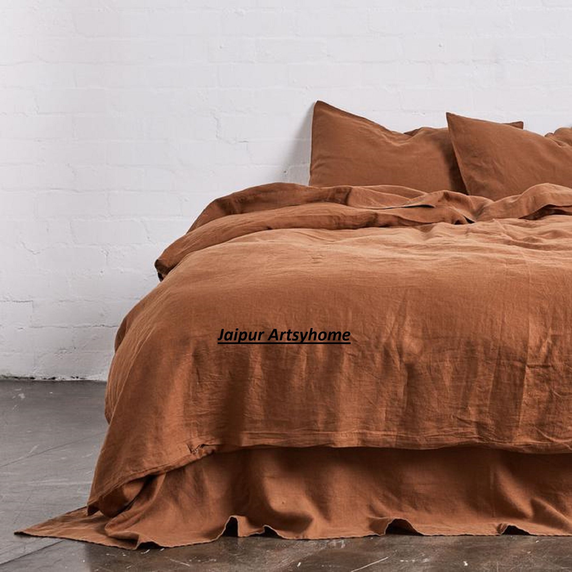 Cinnamon Color Duvet Set Stonewashed Duvet Cover King Full Etsy New