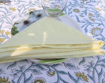 100 Pack Yellow Pastel Cotton Napkins: Stonewashed Wedding Kitchen Napkin