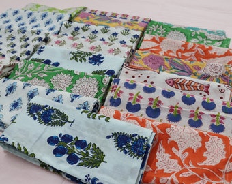 Hand Block Printed Napkins,  Bohemian Napkin,  50 Pack Of Assorted Napkin Set, Mix and Match Cotton Table Napkins, Handmade in India Nakins