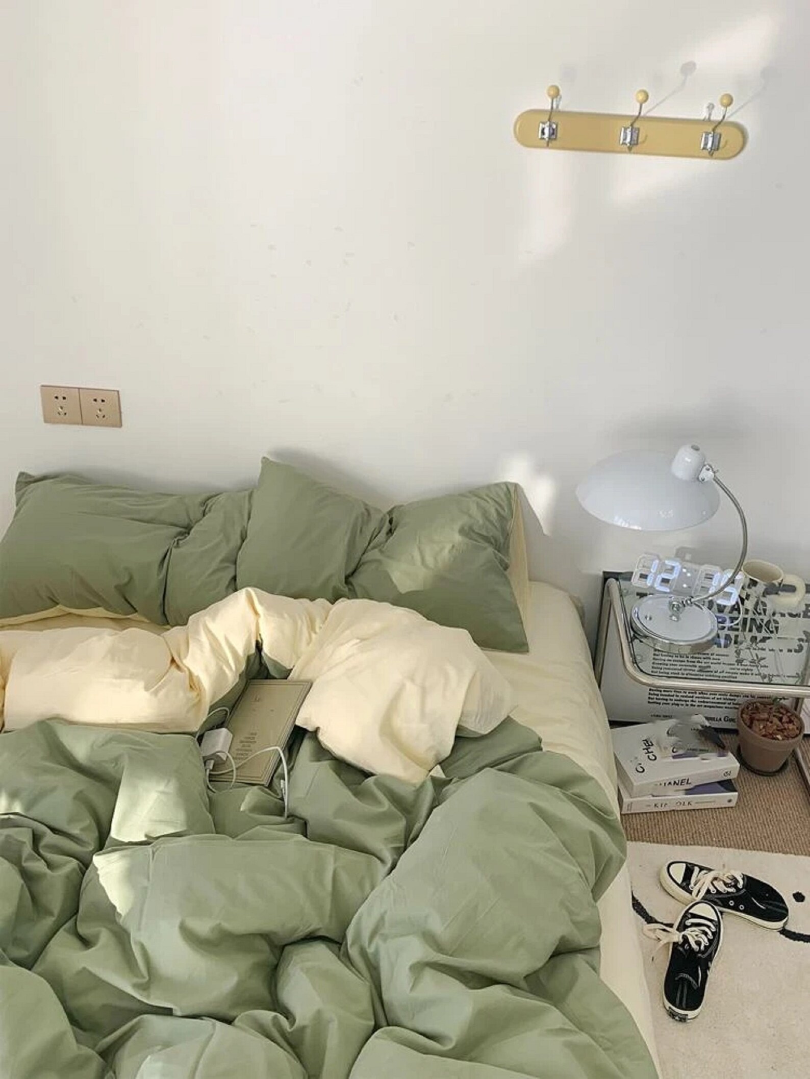 Sage Green and Yellow Pastel Color Cotton Duvet Cover Softened Etsy