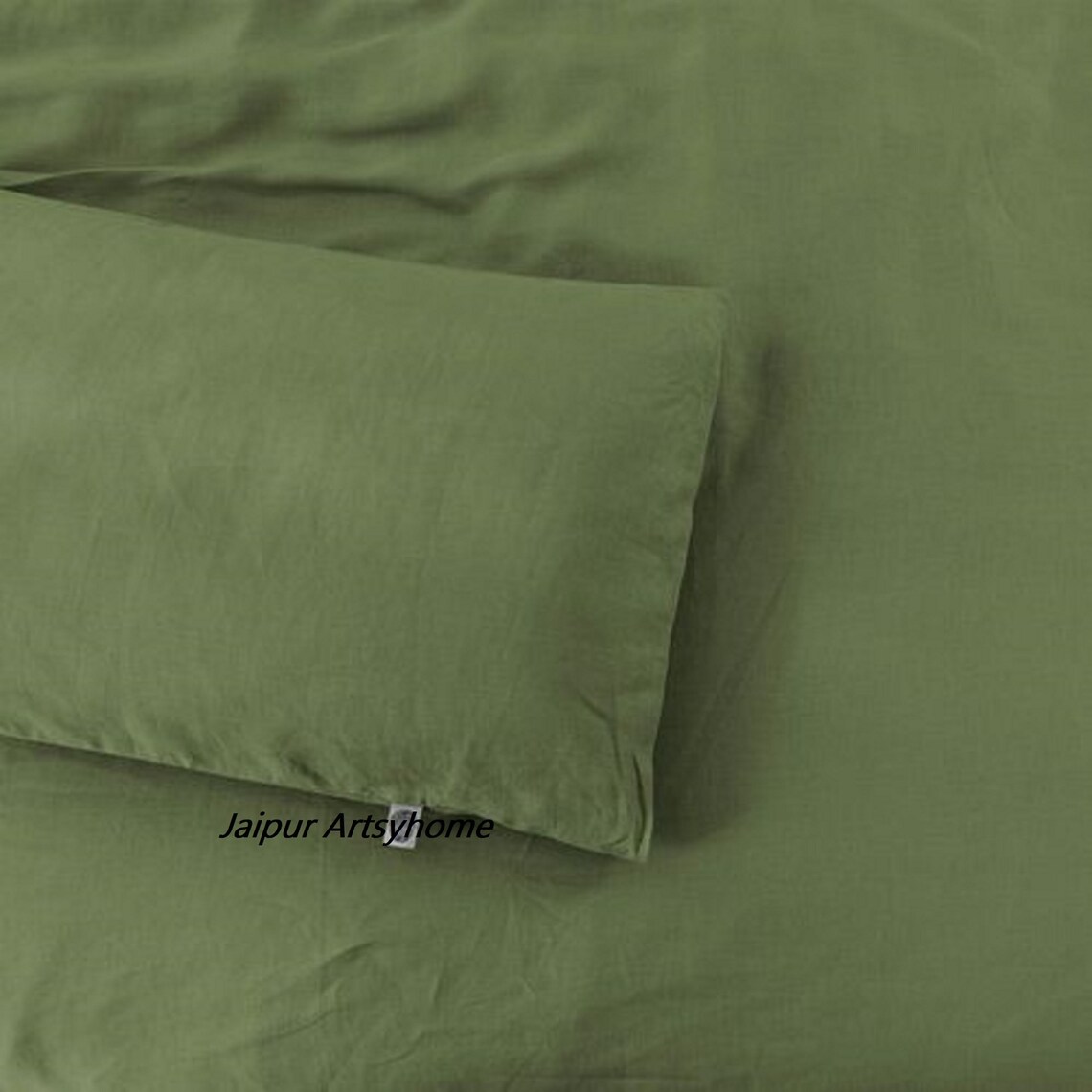 Olive Green Linen Bedding Set/ Green Linen Duvet Cover/queen Etsy
