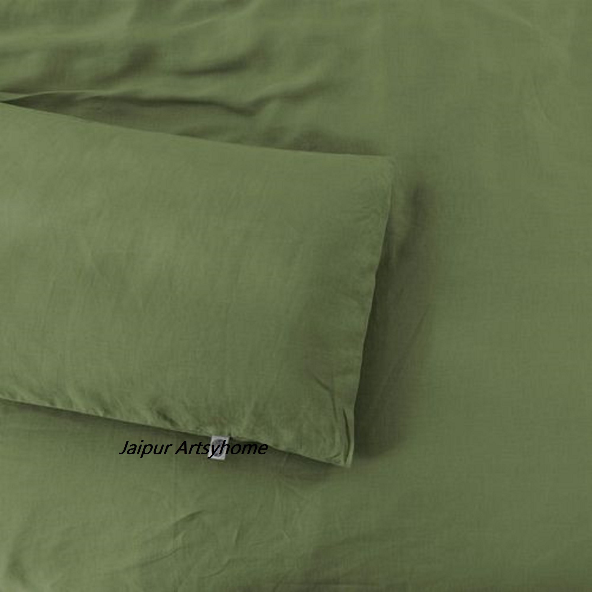 olive-green-linen-bedding-set-green-linen-duvet-cover-queen-etsy