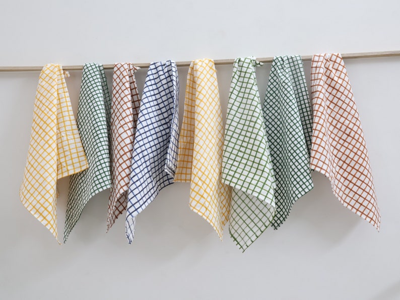 HRHandicraft Gingham Cotton Napkins - Thumbnail 4