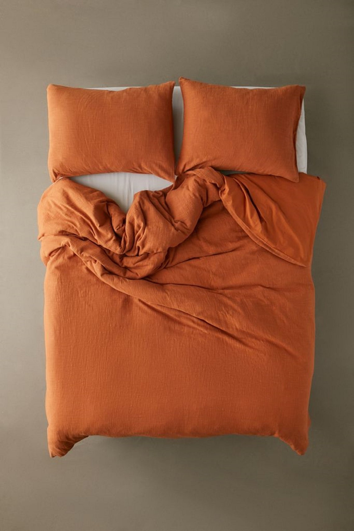 Rust Linen Duvet Cover Linen Bedding Cover Softened Quilt Etsy