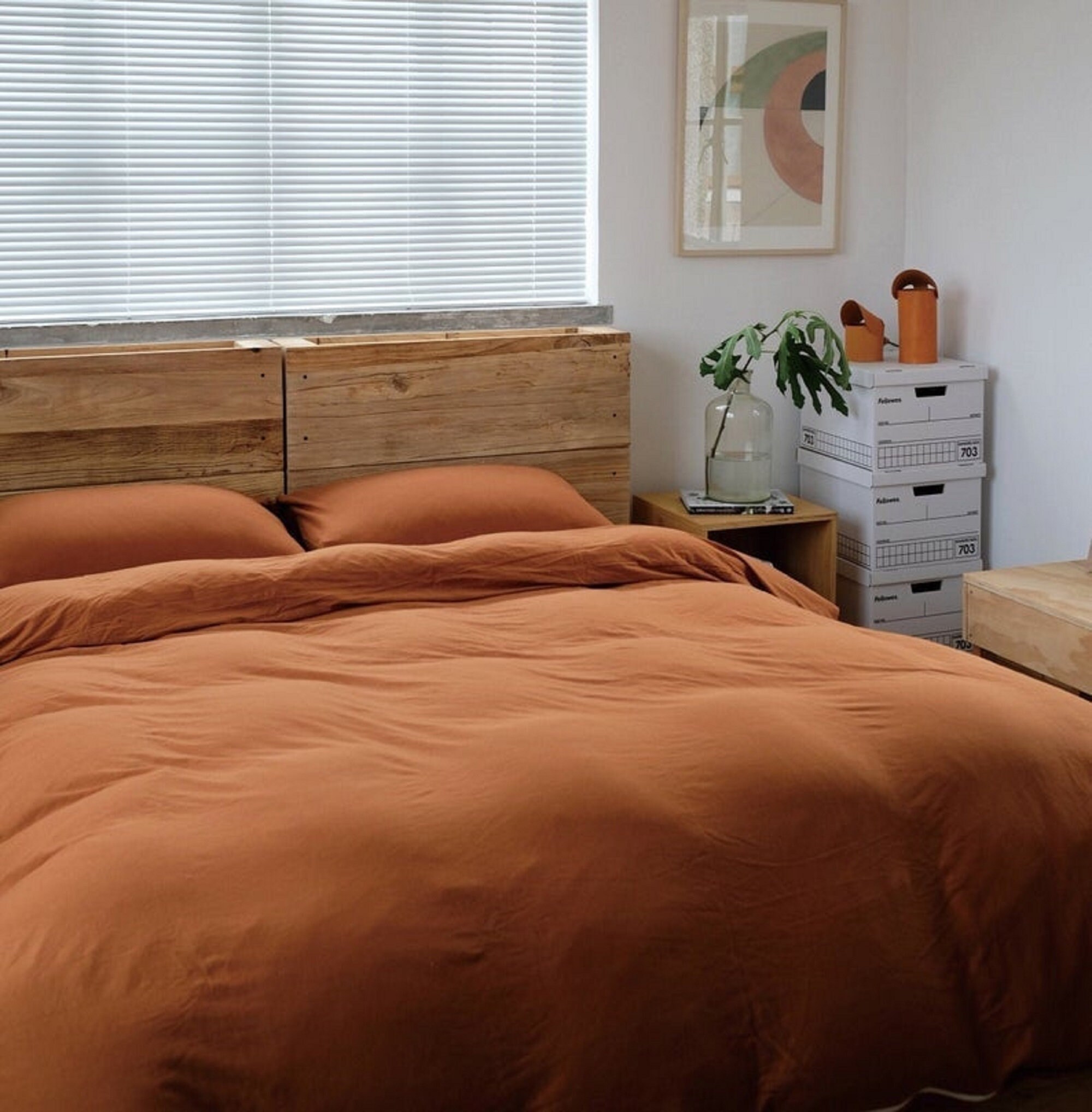 Rust Cinnamon Color Washed Cotton Duvet Cover Duvet Cover Etsy