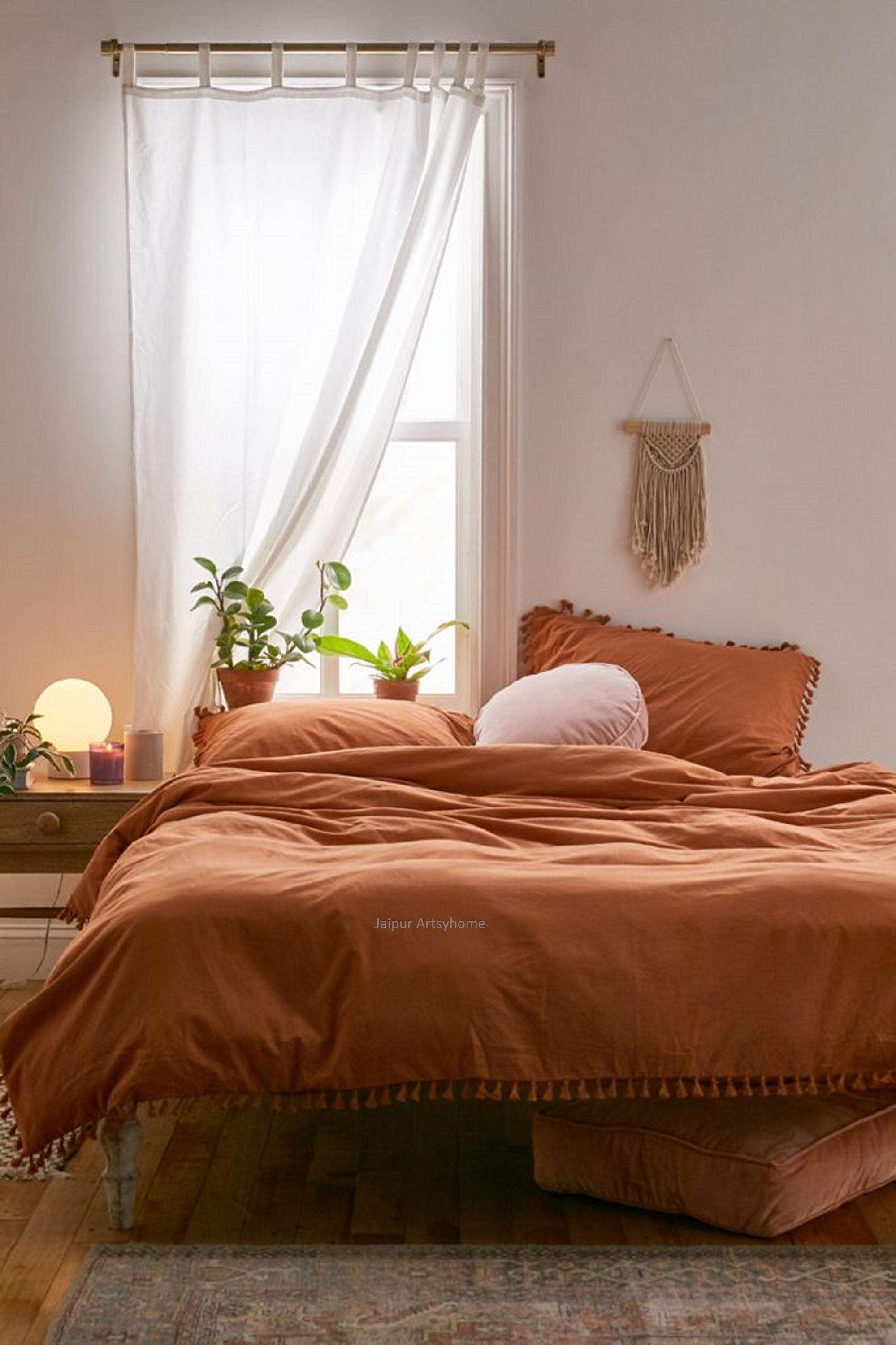 Rust Orange Duvet Cover Boho Bedding 