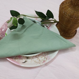 200 Pack Sage Green Cotton Napkins: Stonewashed Wedding Decor