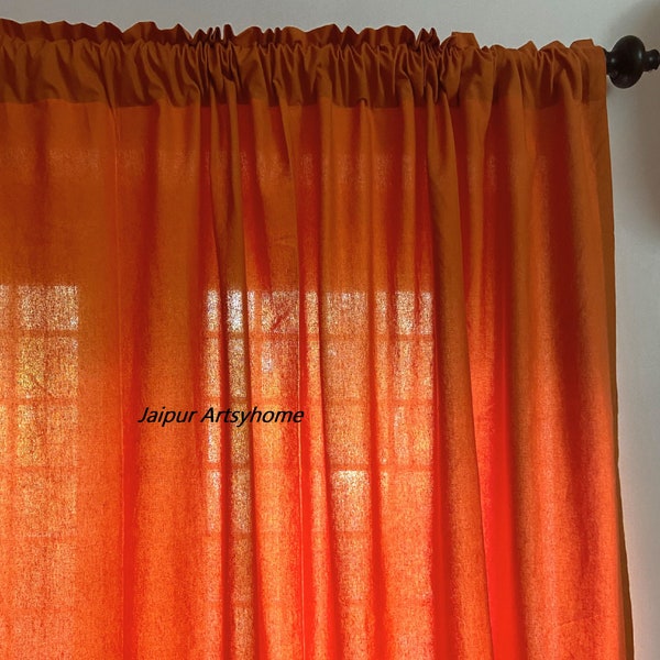 Orange Curtains Etsy