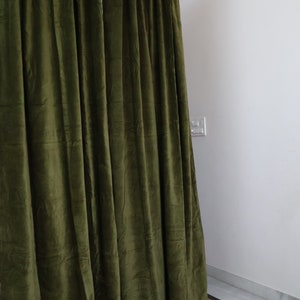 Moss Green Velvet Curtain Green Curtain Two Panel Extra Long Curtains Living Room Curtain Room Curtain High Quality Rod Pocket Curtain