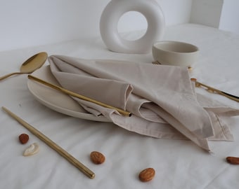 100 Pack Cotton Wedding Napkins: Natural Stonewashed Cloth