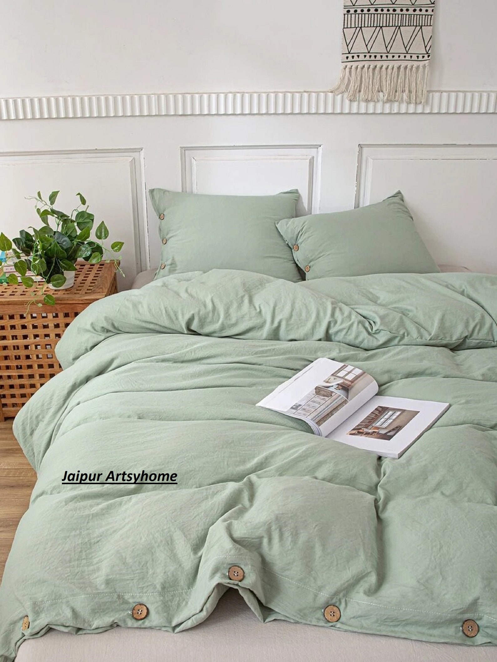 Sage Green Color Cotton Duvet Cover Set Organic Duvet Cover - Etsy