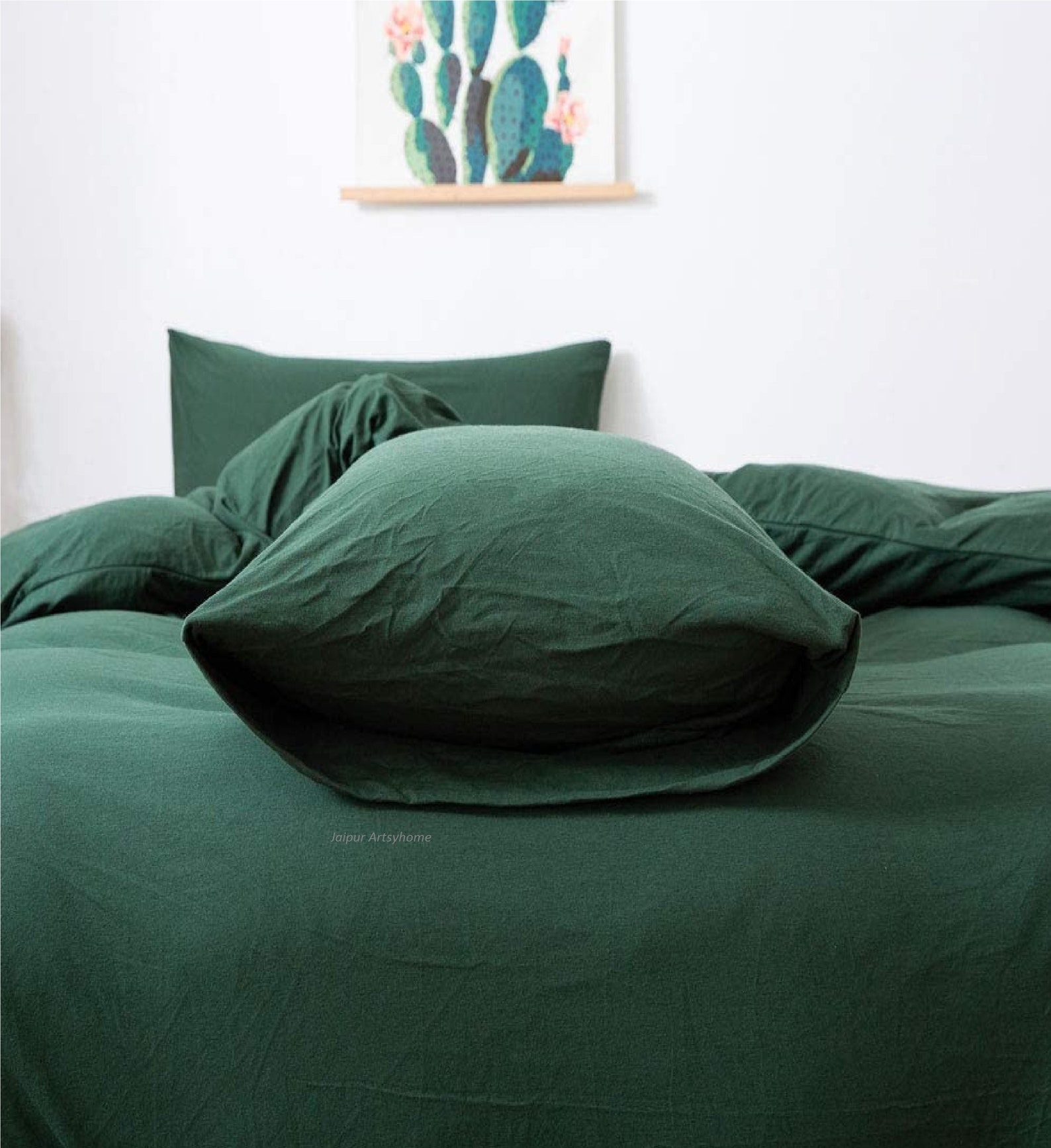 Dark Green 100 Cotton Duvet Cover Boho Duvet Cover King Etsy