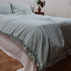 Sage Green Bedding, Duvet cover  Sets  - Duvet Cover With Buttons - King, Queen, Twin, 100% Cotton Duvet Cover 3 Pcs, Exclusive Duvet Cover