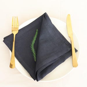 Charcoal Grey Cotton Napkins: Washable Table Linens, Wedding Dining Sets