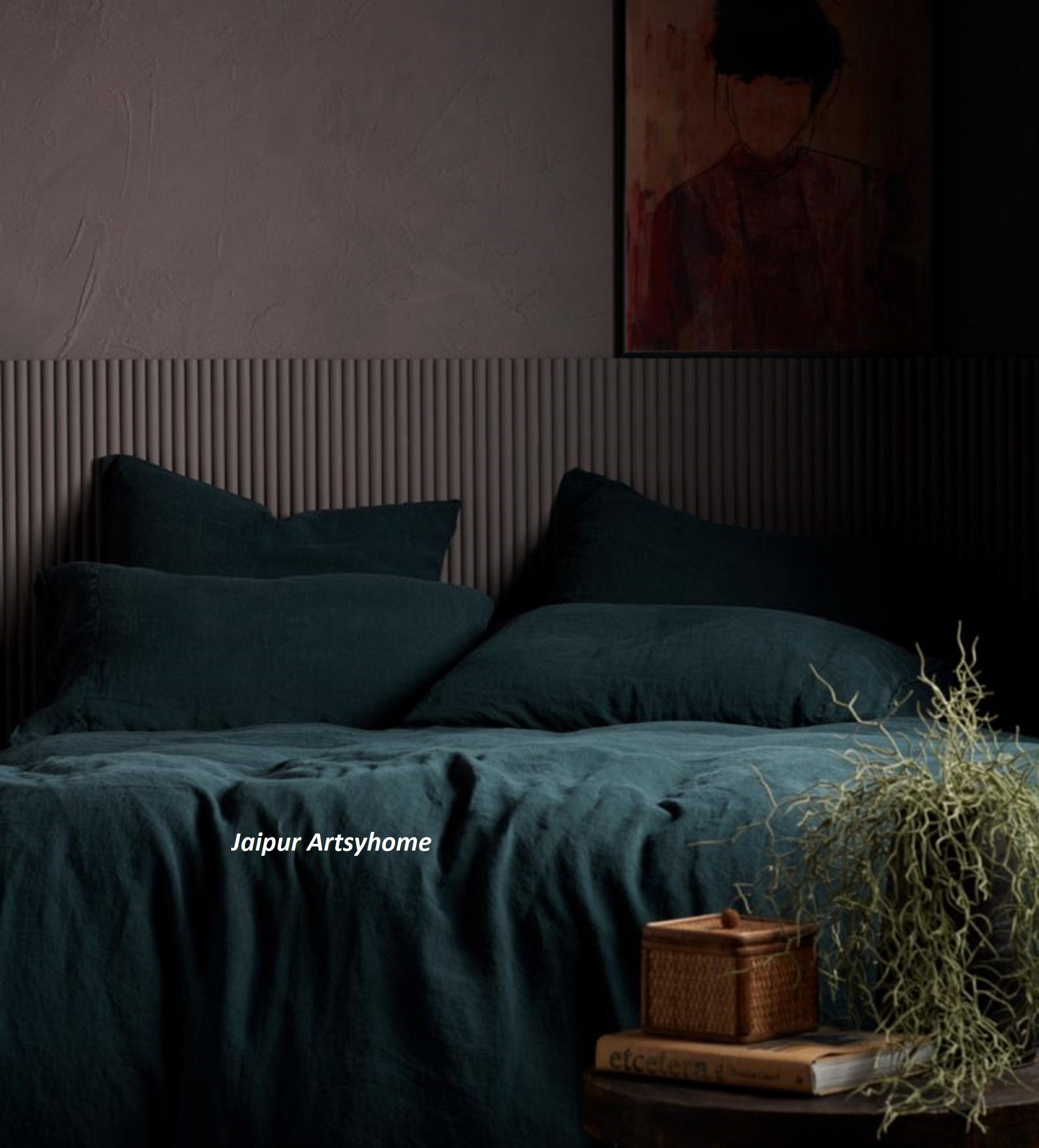 Emerald Green Duvet Cover Emerald Green Color Washed Linen Etsy