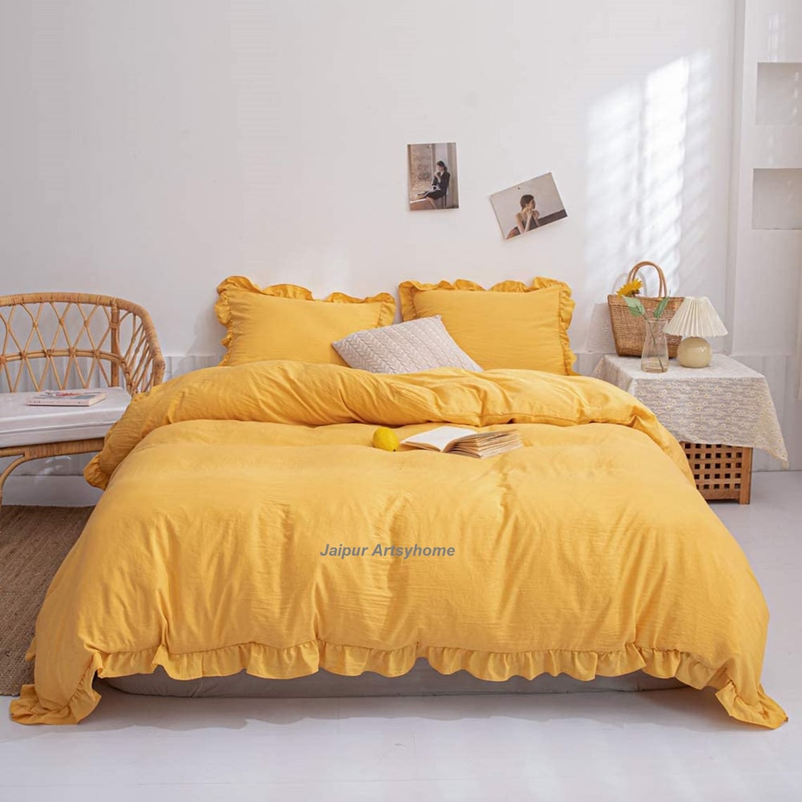 Ruffle Duvet Cover Cotton Washed Duvet Cover Cotton Duvet Etsy