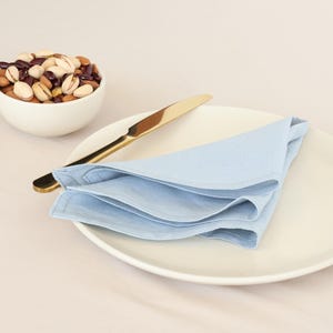 Confezione da 100 tovaglioli azzurri, tovaglioli di cotone, tovaglioli da cucina, tovaglioli da sposa lavabili pastello, tovaglioli di cotone, tovaglioli da sposa stonewashed