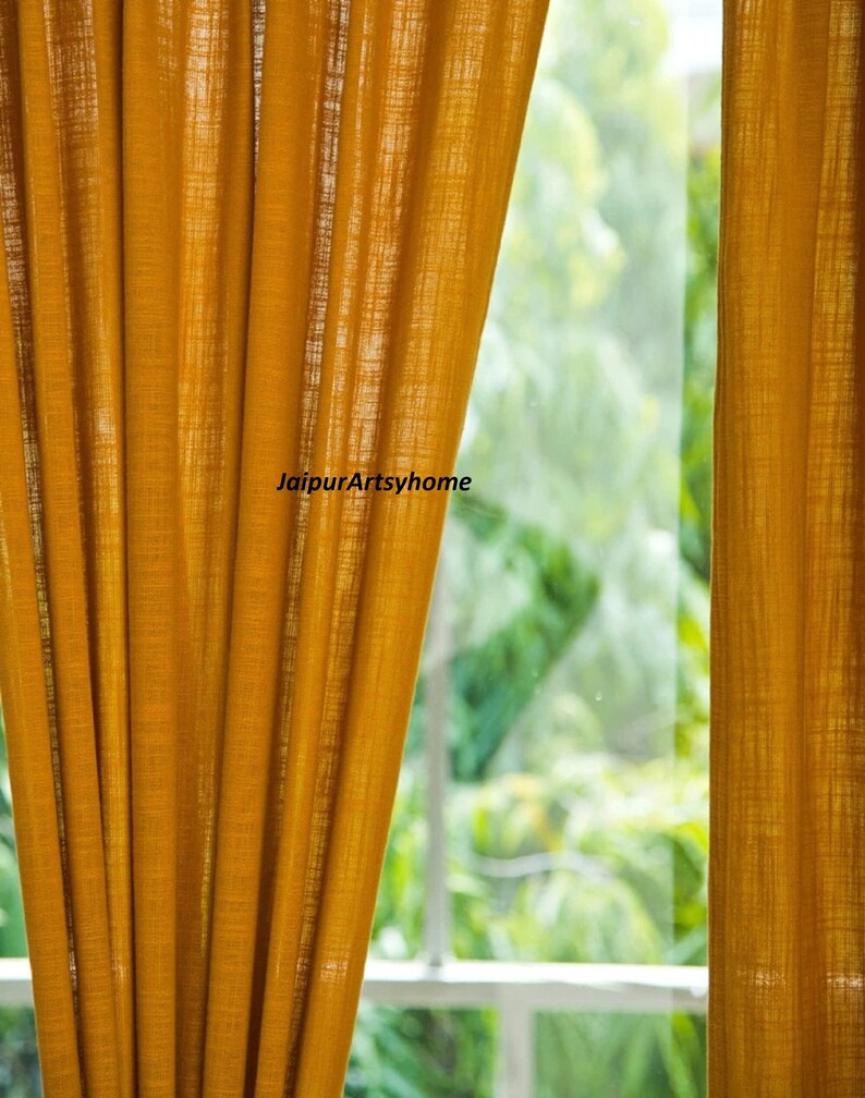 Yellow Mustard Color Living Room Curtain Bedroom Modern Rustic Etsy