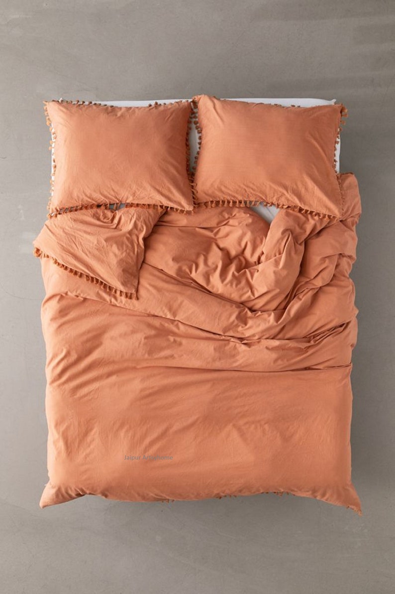 Cinnamon Color 100 Cotton duvet Tufted Duvet Cover Set Boho Etsy