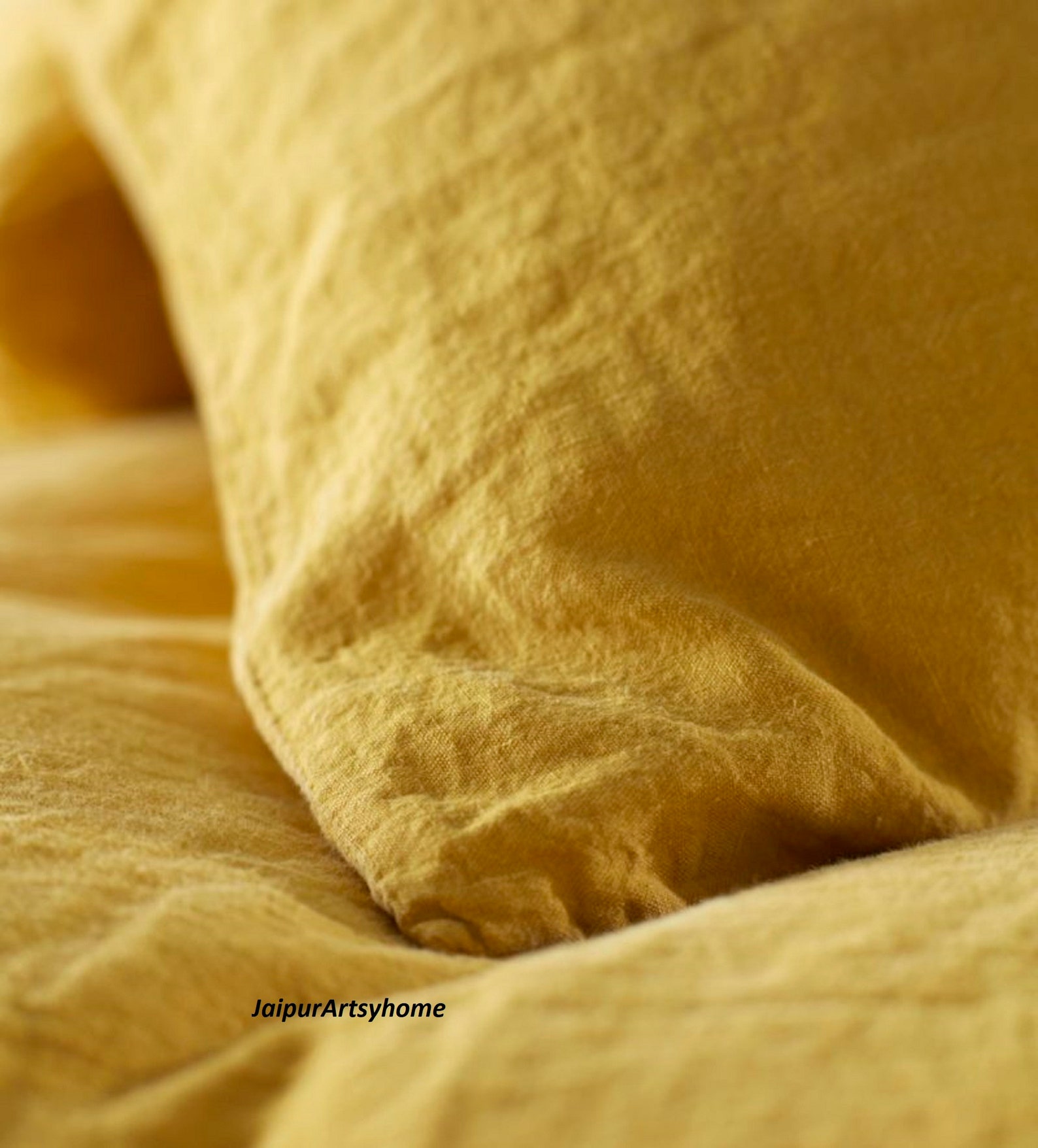Yellow Mustard Washed Linen Duvet Cover Linen Bedding Twin Etsy