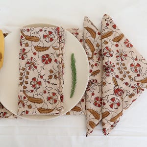 Handmade Cotton Cloth Napkins: Block Print Reusable Napkin Set