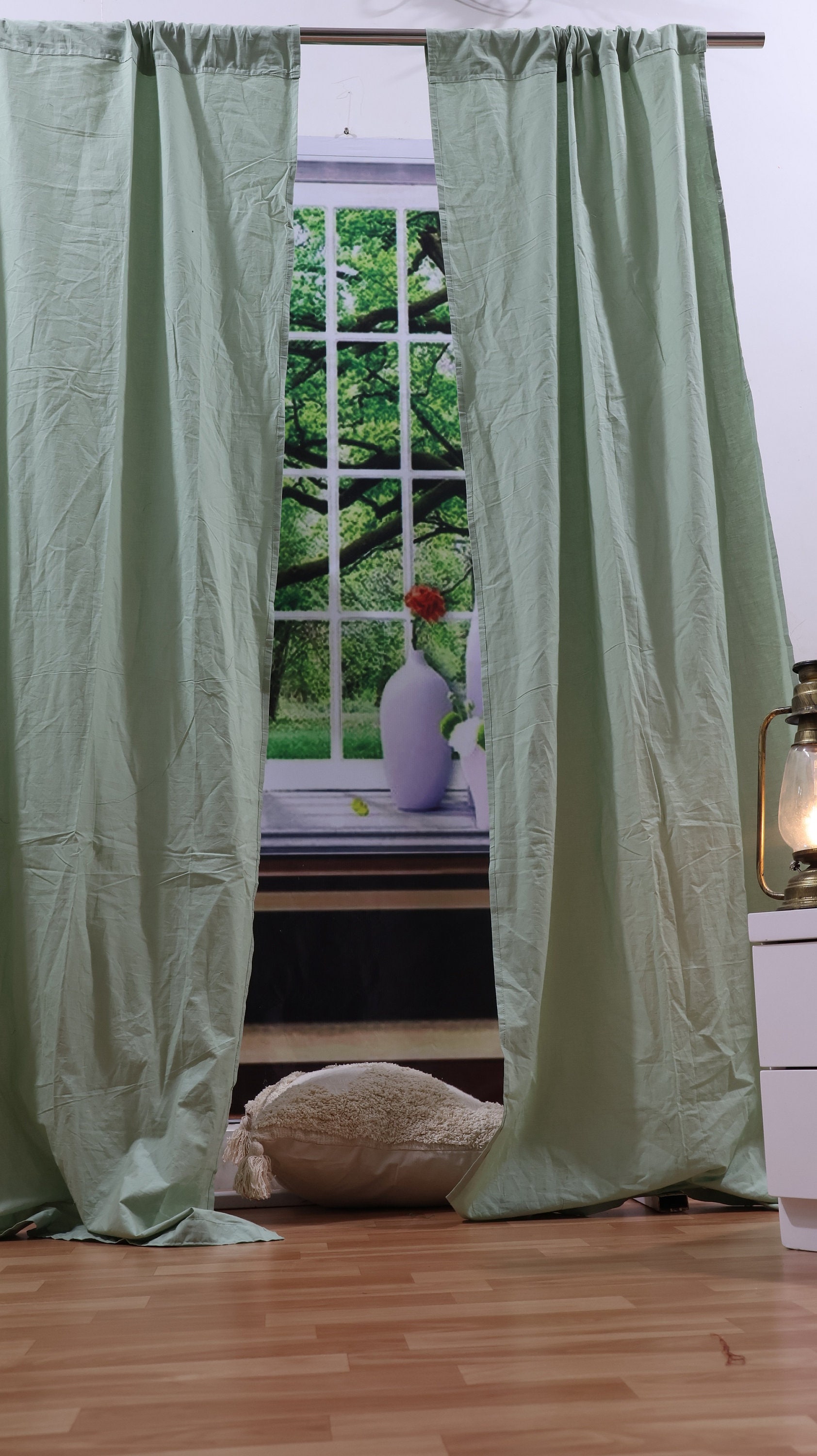  Cenefa de cortina rústica de ganchillo para ventana de cocina,  puerta, cenefa de cortina bohemia para decoración de café, divisor de  habitación, bolsillo para barra, cortinas de encaje de punto para