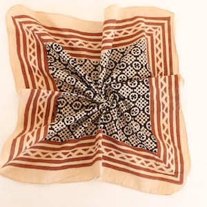 Handmade Block Print Cotton Bandana: Bohemian Neck Scarf