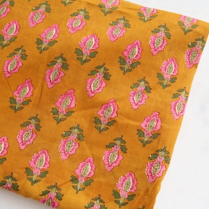Hand Block Print Cotton Fabric: Floral Quilting, Dress Making