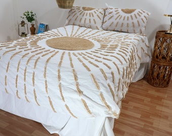 Handmade Cotton Tufted Duvet Cover Set: Boho Fringes Bedding