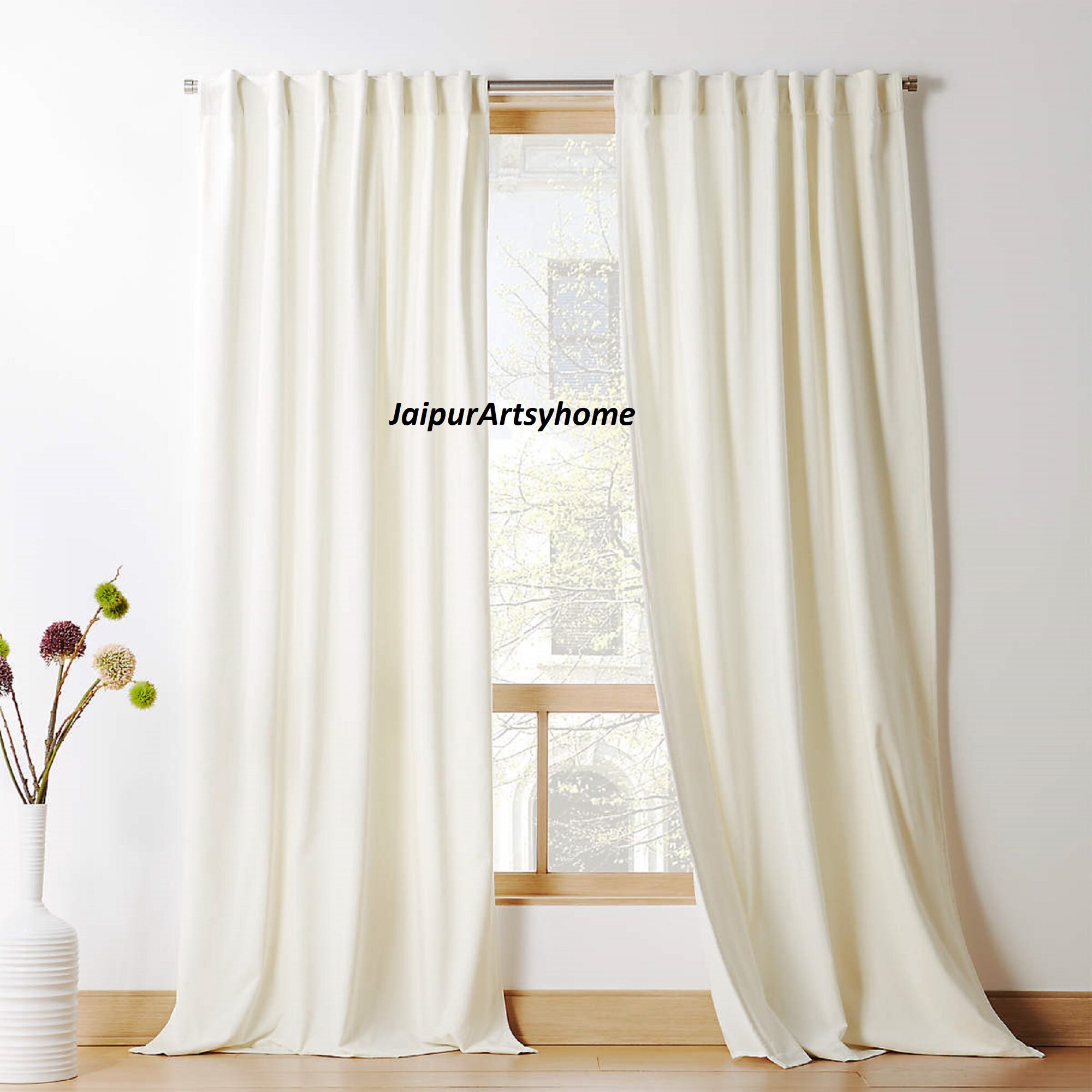 Ivory Color Curtain 2 Panels Luxury Velvet Curtain Velvet Etsy