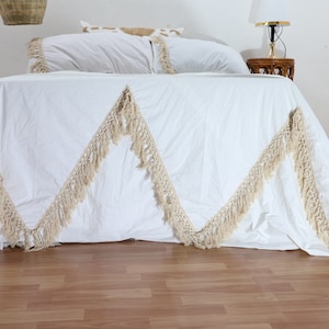 Handmade Cotton Fringed Duvet Cover Set: Boho Bedding