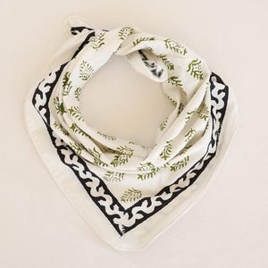 Handmade Block Print Cotton Bandana: Bohemian Neck Scarf