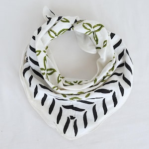 Organic Cotton Bandana Scarf: Paisley Hand Block Print