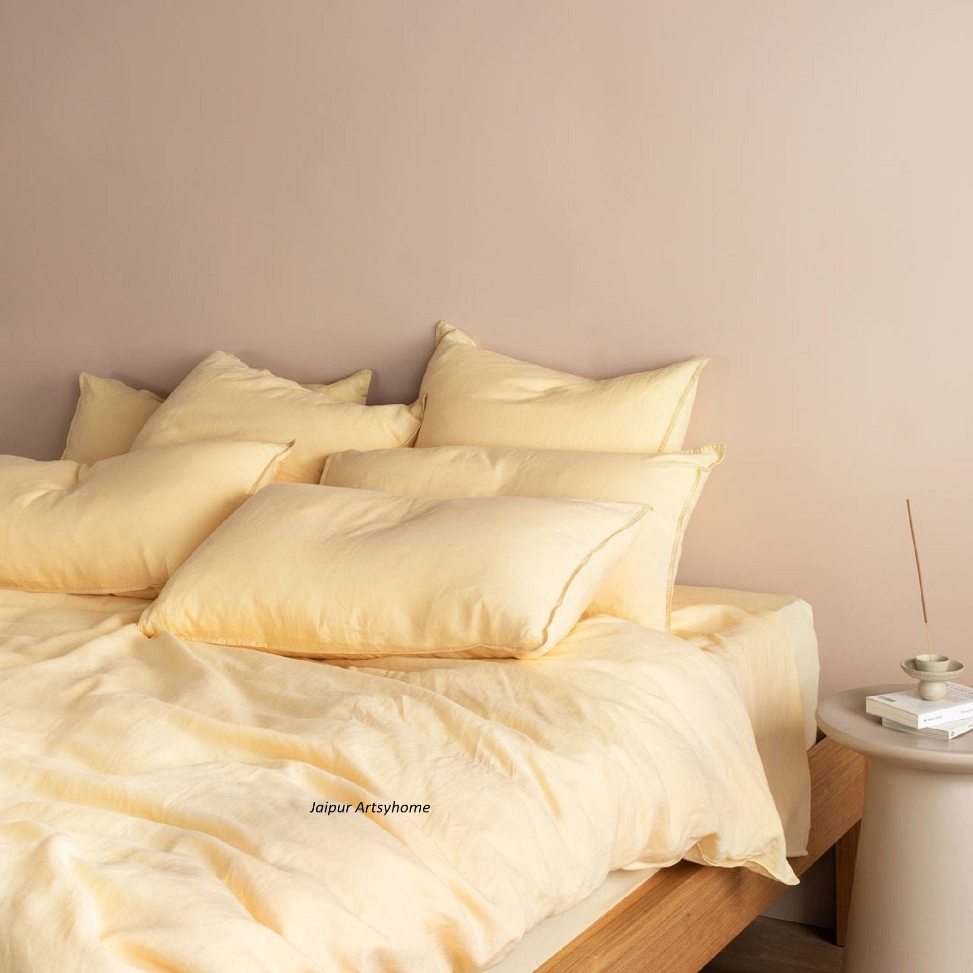 Yellow Pastel color Cotton duvet cover set Organic duvet cover Etsy