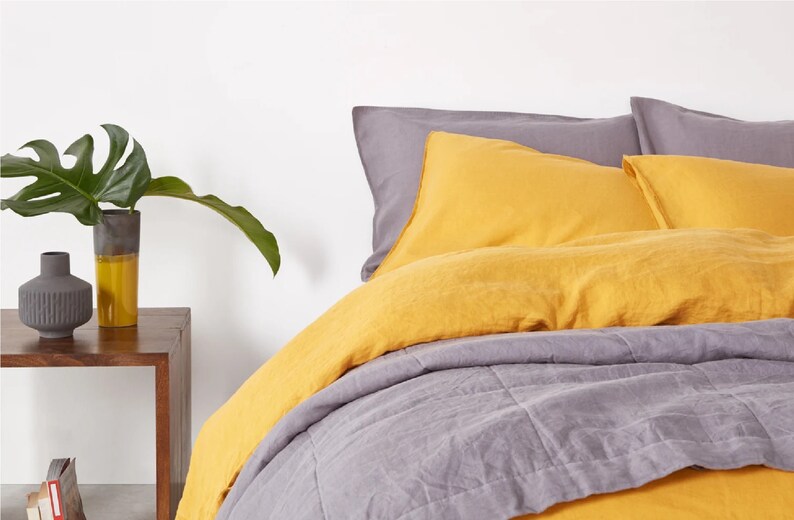 Dark Mustard Color 100 Cotton Duvet Cover Duvet Cover With Etsy