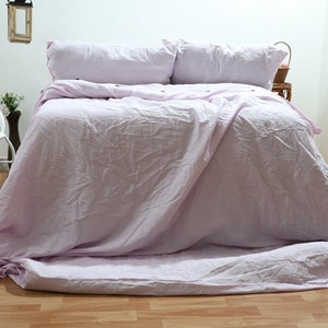 Handmade Pink Linen Duvet Cover: Stonewashed Boho Bedding