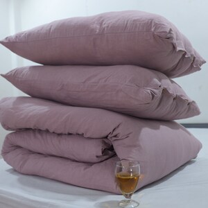 Stonewashed Cotton Bedding Set, Dusty Rose