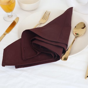 Chocolate Brown Cotton Napkin: Stonewashed Wedding Napkins