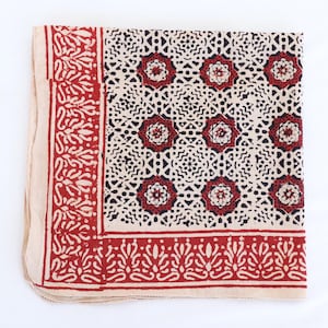 Organic Cotton Bandana Scarf: Hand Block Printed Paisley Design