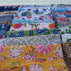 100 Pack Assorted Hand Block Print Cotton Napkins: Eco-Friendly Dinner Table Decor